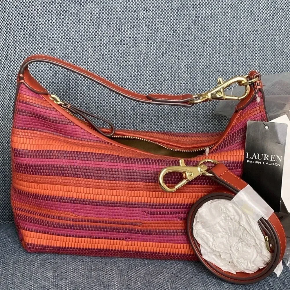 Ralph Lauren Striped Small Kassie Convertible Bag womens